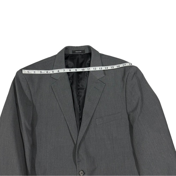 Van Heusen Men Light Grey Crosshatch Pattern 2 Button Suit Jacket Sz 44R EUC - Picture 12 of 12